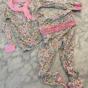 Magnetic Me Ruffled Pink Pajama Set (Footies)